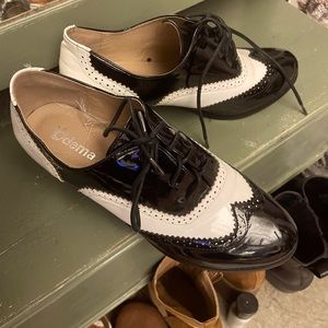 Vintage style black and white spats size 41 (fit like a womens 9/9.5). 2 in heel